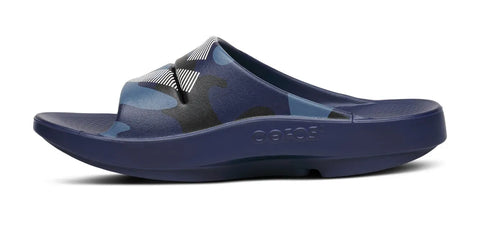 FJ X OOFOS Men's OOahh Sport Slide Sandal - Navy Camo